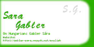 sara gabler business card