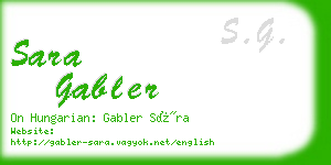 sara gabler business card